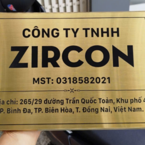 Bảng tên công ty inox vàng xước